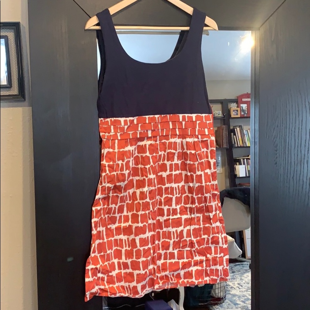 Boden summer dress navy and brick